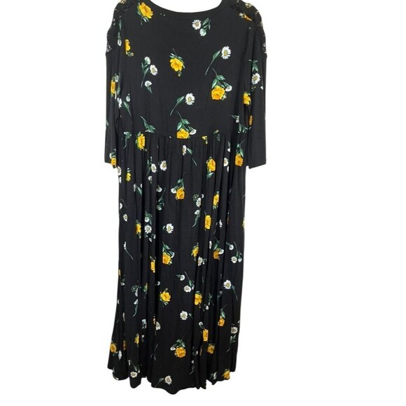 Torrid Dress 1X Black Floral Tropical Feminine Whimsygoth Lace 80s Retro Boho - Picture 12 of 16